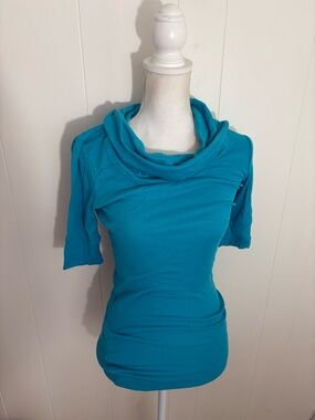 Express Teal Cowl Neck Short Sleeve tee